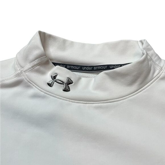 UNDER ARMOUR Coldgear Mock Neck Shirt White Size XL - Picture 5 of 7
